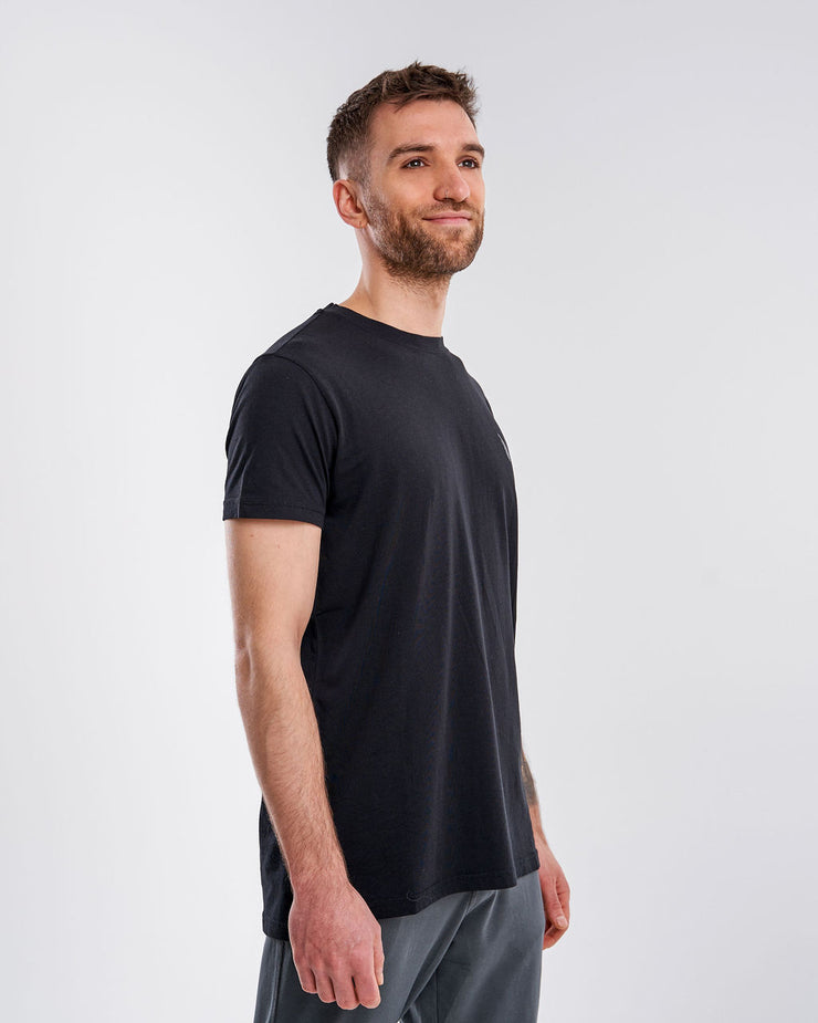 Seitenansicht IKARUS Yoga & Sport T-Shirt Herren, Unisex schwarz nachhaltige Materialien