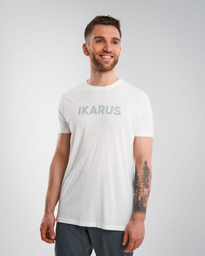 IKARUS T-Shirt SIGNATURE Unisex weiß fair & nachhaltig produziert frontal