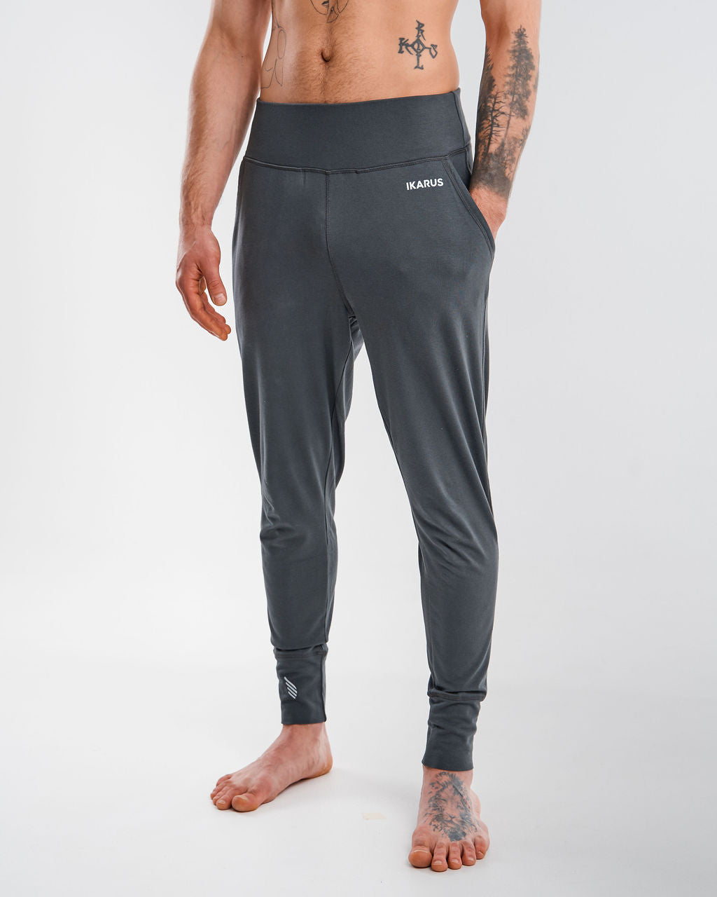 IKARUS Yogahose Herren Die bequemste Hose Jogger dunkelgrau